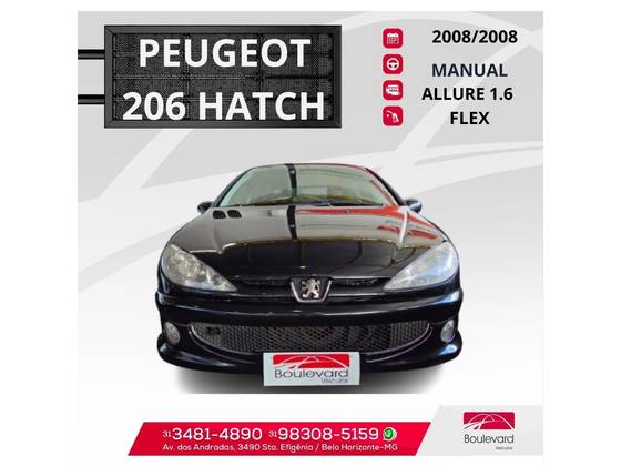 PEUGEOT 206 1.6 ALLURE 16V FLEX 4P MANUAL PEUGEOT 206 1.6 ALLURE 16V FLEX 4P MANUAL